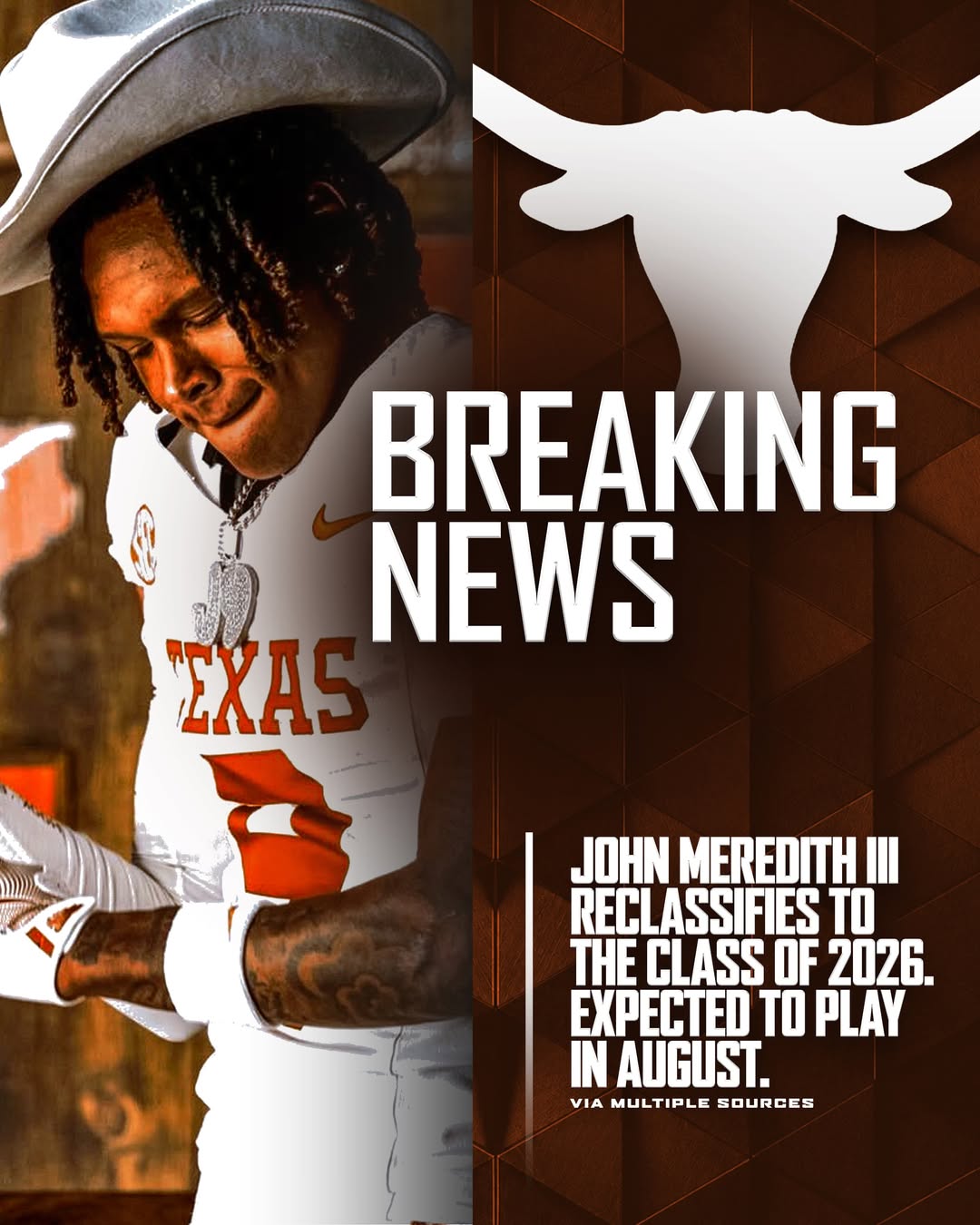 John Meredith III has officially reclassified to the Class of 2026 