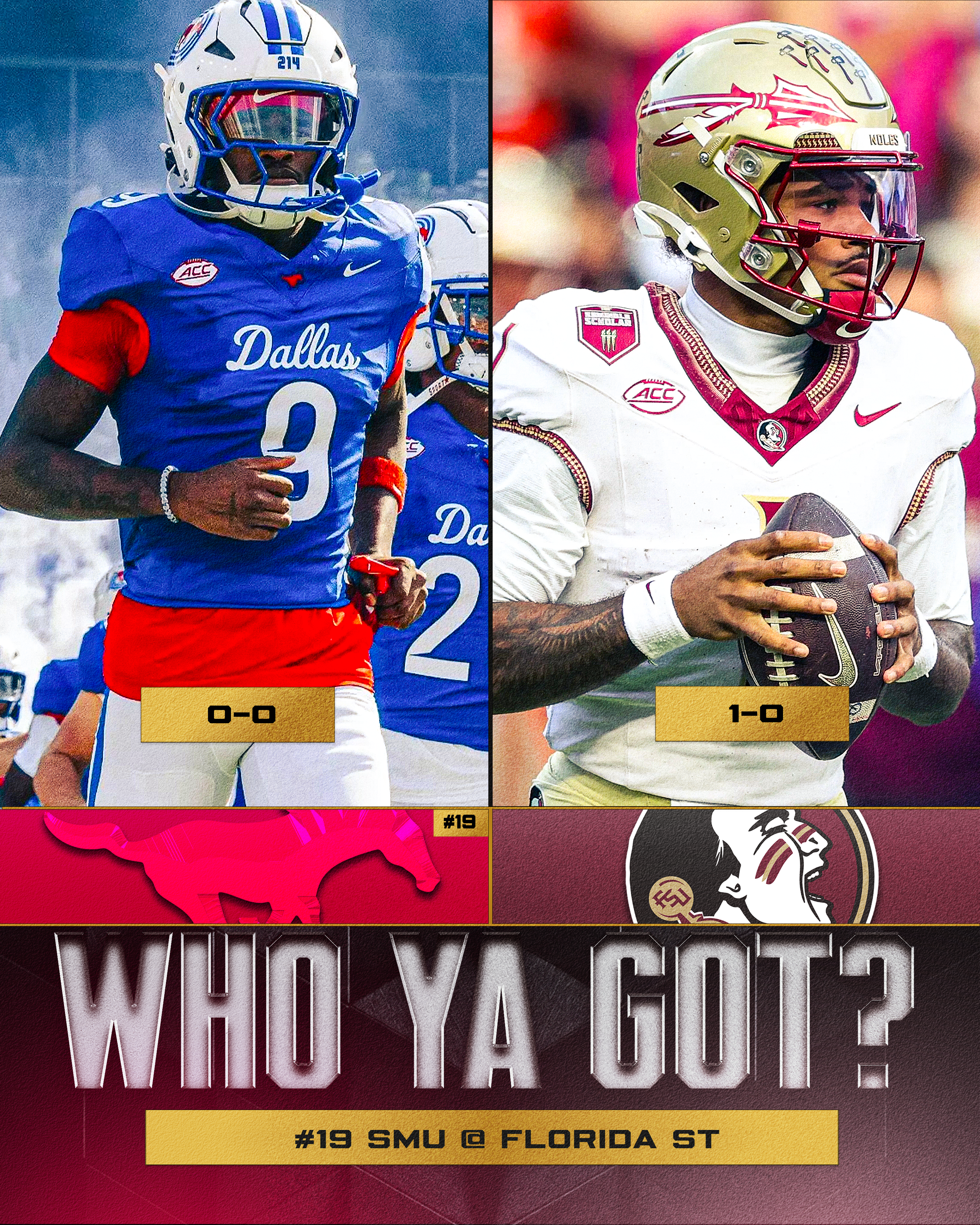 🔴LIVE UPDATES: #19 SMU vs Florida State